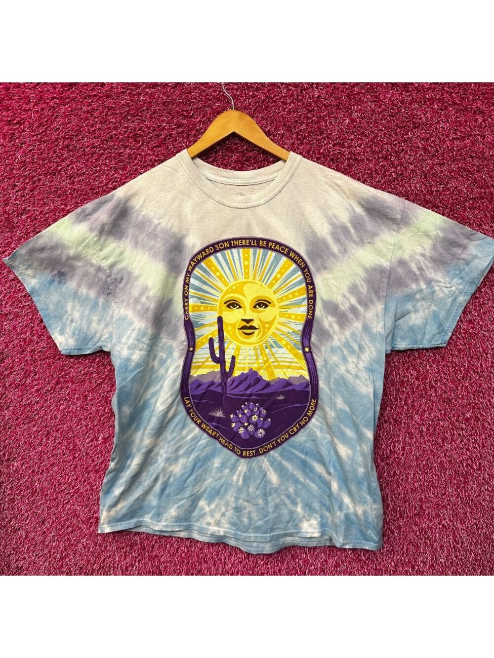 Kansas Carry On My Wayword Son Lyrircs Tie Dye Tshirt 2xl